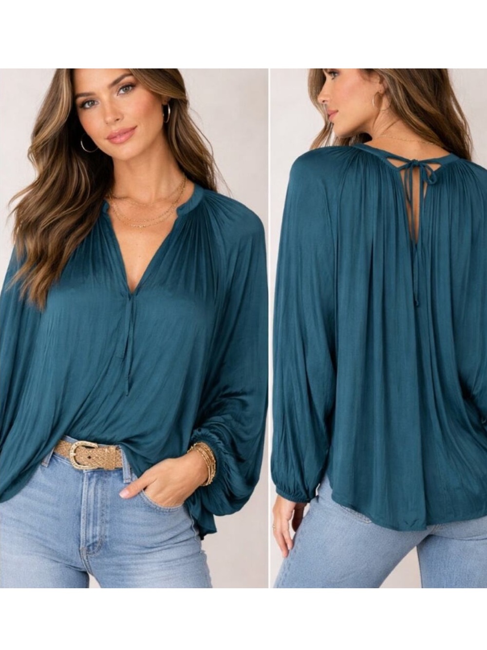 Ramy Brook Paris Poet Blouse in Teal Size M